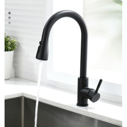 Kitchen Tap Brushed Nickel Color Surface Hot and Cold Water Tap Kitchen Sink Tap Pull-out Kitchen Tap Single Hole