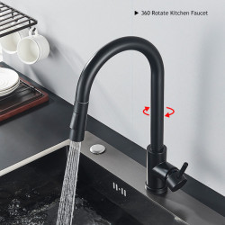 Matte Black Touch Sensor Kitchen Tap Pull Out Smart Sensor Kitchen Tap Double Water Mode Mixer Tap Rotate Hot Cold Crane