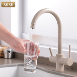Filter Kitchen Tap Drinking Water Chrome Deck Mounted Mixer Tap 360 Rotation Pure Water Filter Kitchen Sinks Taps 81038