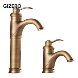 Brass Tap Basin Mixer Antique Bathroom Hot And Cold Water Tap Single Handle Deck Mounted Vessel Sink Mixer Taps