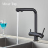 Brass Purified Kitchen Sink Tap Retractable Sink Mixer Tap Dual Handle Deck Mounted Crane Two Mode Kitchen Mixer Tap Hot & cold