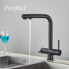 Brass Purified Kitchen Sink Tap Retractable Sink Mixer Tap Dual Handle Deck Mounted Crane Two Mode Kitchen Mixer Tap Hot & cold