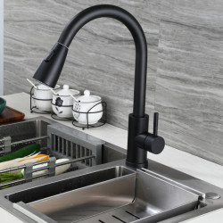 Single Hole Pull Out Kitchen Tap Two Function Single Handle Mixer Deck Mounted Tap