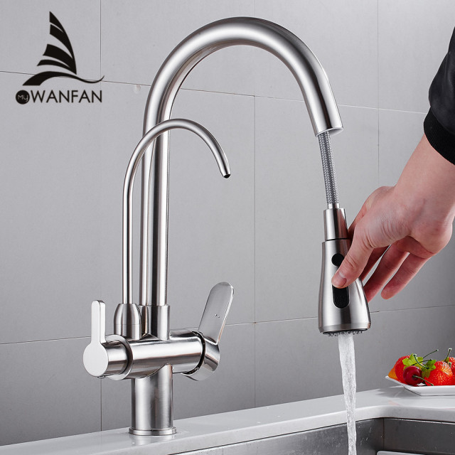 Kitchen Taps para cozinha de afundar Crane For Kitchen Water Filter Tap Three Ways Sink Mixer Kitchen Tap WF-0195