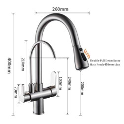 Kitchen Taps para cozinha de afundar Crane For Kitchen Water Filter Tap Three Ways Sink Mixer Kitchen Tap WF-0195