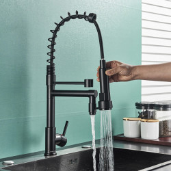 Senlesen Spring Kitchen Taps Pull Down Kitchen Sink Tap Brass Deck Mounted Two Spouts Double Mode Hot Cold Mixer Tap Crane