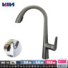 Gun Gray Pull-out Kitchen Tap Hot And Cold Water Washbasin Sink Tap Rotatable Retractable Black And White 60CM Pull