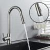 Smart Sensor Touch Kitchen Sink Tap Brushed Nickel Poll Out Spout Black/Gold Sensor Taps 360 Rotation Crane Two Functions