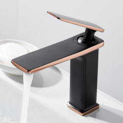 Brass Black Gold Basin Tap Bathroom Sink Taps Hot Cold Water Mixer Crane Deck Mounted Single Handle Hole Bath Kitchen Tap