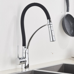 Kitchen Sink Tap Pull Down Rotating Black Sink Tap Hot And Cold Water Mixer Brass Tap Tap Deck Mounted Mixer Taps