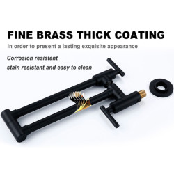 Pot Filler Tap Wall Mount Matte Black Solid Brass Double Joint Swing Arm Folding Kitchen Tap with Single Hole