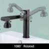 Tap Bathroom Basin Tap Sink Mixer Black Golden Single Handle Washbasin Rotary Water Saving Hot And Cold Stainless Steel Showe