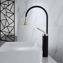 White/Black Basin Tap Brass Single Handle 360 Rotate Kitchen/Bathroom Wash-basin Cold Hot Water Spout Model Sink Mixing Taps