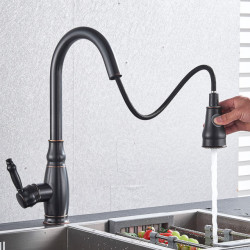 Bronze Black Kitchen Taps Pull Out Kitchen Sink Hot Cold Mixer Tap Water Mixer Tap Crane For Kitchen 360 Rotation Mixer Tap