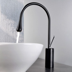 Wash Basin Hot And Cold Tap Tap Black Brass Rotating Water Drop Style For Kitchen Bathroom Sitting Droplet Shape Taps