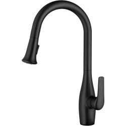 Black kitchen Tap cold and hot drawstring hose Table installation