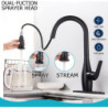 Black kitchen Tap cold and hot drawstring hose Table installation