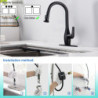 Black kitchen Tap cold and hot drawstring hose Table installation