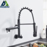 Rozin Matte Black Pull Down Kitchen Tap Single Cold Water Dual Spouts Kitchen Tap 4 Colors Wall Mounted ABS Nozzle Crane