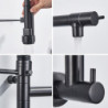 Rozin Matte Black Pull Down Kitchen Tap Single Cold Water Dual Spouts Kitchen Tap 4 Colors Wall Mounted ABS Nozzle Crane