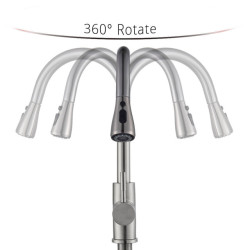 Brushed Nickel Kitchen Taps Single Hole Pull Out Spout Kitchen Sink Mixer Tap Stream Sprayer Head Chrome/Mixer Tap ברז מטבח