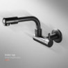 360 Degree Rotating Black Wall Mounted Single Cold Water Mixer Solid Brass Kitchen Sink Basin Tap Mop Pool Water Taps