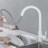 White Sensor Pull Down Kitchen Taps Hot and Cold Touch Stainless Steel Kitchen Taps Mixer Home Sensor Touch Kitchen Taps