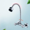 Wall Mounted Kitchen Tap Brass Chrome Spray Sink Tap Dual Handle Double Hole Cold And Hot Water Mixer Tap Washbasin Taps