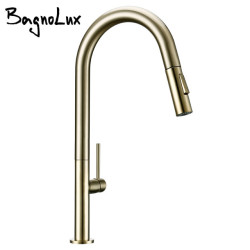 Brass Brushed Gold Black 360 Oegree Rotation kitchen Hot And Cold Water Sink Taps Pull Out Spout Kitchen Tap