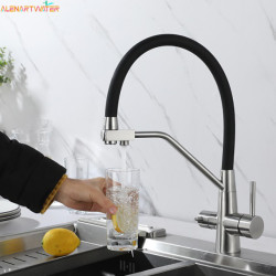 Kitchen Pure Tap Pure Water Filter Tap 360 Degree Rotation Dual Handles Purification Kitchen Hot and Cold Tap