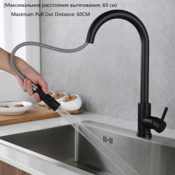 OXG Black Pull Out Sensor Kitchen Tap Smart Induction Mixer Crane Touch/Non Touch Control Kitchen Mixer Tap