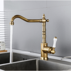 Gold Kitchen Tap 360 degrees rotating Tap table Basin sink Hot & cold water tap