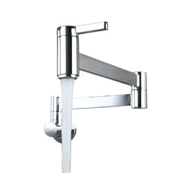 Wall Mount Cold Water Kitchen Tap Folding Arm Bathroom Tap Pot Filler Basin Spout Modern Brass Sink Double Switch