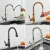 POIQIHY Bronze Black Kitchen Tap Pull Out Kitchen Sink Mixer Tap Bathroom Cold Hot Mixer Tap Crane For Kitchen 360 Rotation