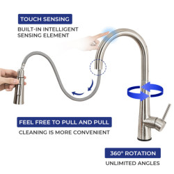 Stainless Steel Touch Control Kitchen Taps Smart Sensor Kitchen Mixer Touch Tap Kitchen Pull Out Sink Tap Tap