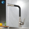 Kitchen Mixer Sink Tap Stainless Steel Material Black / Grey Color Cold & Hot Water Pull Out Hosing Single Handle