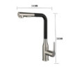 Kitchen Mixer Sink Tap Stainless Steel Material Black / Grey Color Cold & Hot Water Pull Out Hosing Single Handle