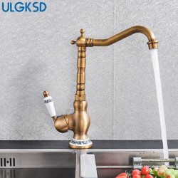 Classical Kitchen Tap Deck Mount ORB Black Sink Mixer Tap Hot & cold Crane Sing Hole 360° Rotate Tap Basin Water Tap