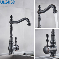 Classical Kitchen Tap Deck Mount ORB Black Sink Mixer Tap Hot & cold Crane Sing Hole 360° Rotate Tap Basin Water Tap