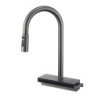 Multifunctional Waterfall Water Outlet Digital Display Kitchen Sink Pull-Out Cold And Hot Tap High-Quality Brass Black