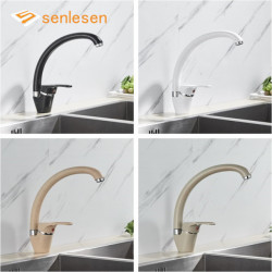 Senlesen Kitchen Sink Tap Brass 4 Colors Single Handle Hot Cold Water Mixer Tap Sprayer Nozzle Mounted Para Kitchen Taps