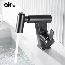 Washbasin Pull Out Tap Bathroom Deck Mounted Multi-function 360 Rotation Stream Sprayer Head Hot Cold Water Sink Mixer Tap
