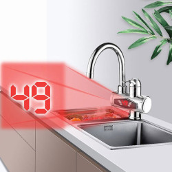 3000W Electric Kitchen Water Heater Tap Tap Instant Hot Water Cold Heating Tap Tankless Water with LED Digital Display