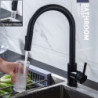 Black Kitchen Tap Taps Single Hole Pull Out Spout Kitchen Sink Mixer Tap Stream Sprayer Head Chrome Mixer Ta