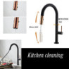 Black Kitchen Tap Single Hole Pull Out Spout Kitchen Sink Mixer Tap Stream Sprayer Head Chrome/Black Mixer Tap