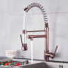 Kitchen Spring Tap Black Rose Gold Pull Down Pull Out Dual Spouts 360 Rotation Cold And Hot Water Single Handle Mixer Tap