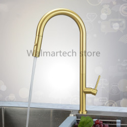 Pull Out Kitchen Tap Brushed Gold Black Sink Mixer Tap 360 degree rotation kitchen mixer taps