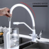 Brass Filtered Pull Out Kitchen Tap Rotatable Water Filter Hot Cold Mixer Crane Down Style