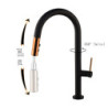 Brass Black Plus 360 Degree Kitchen Sink Tap Hot Cold Water Mixer Taps Pull Out Taps Deck Mounted Kitchen Sink Tap