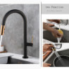 Brass Black Plus 360 Degree Kitchen Sink Tap Hot Cold Water Mixer Taps Pull Out Taps Deck Mounted Kitchen Sink Tap